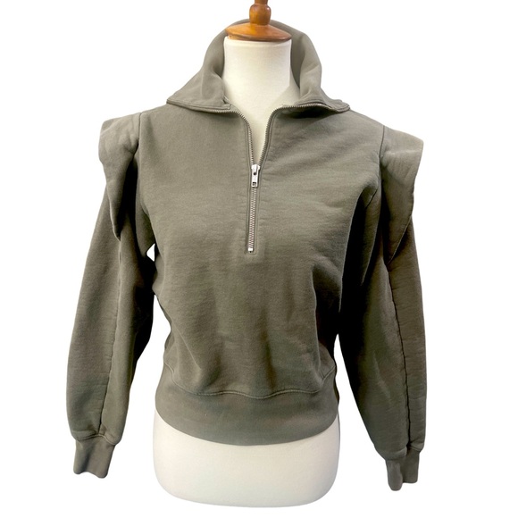 Frame Denim Tops - Frame women’s Sporty Zip sweatshirt military green size small 1/2 zip pullover